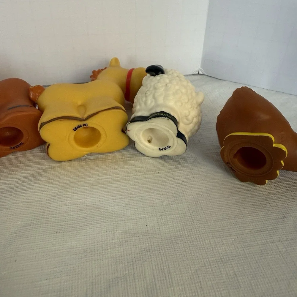 Fisher Price Little People Lot Of 9 KJ925 ANIMALS SOUNDS FARM Figures Apples Hay